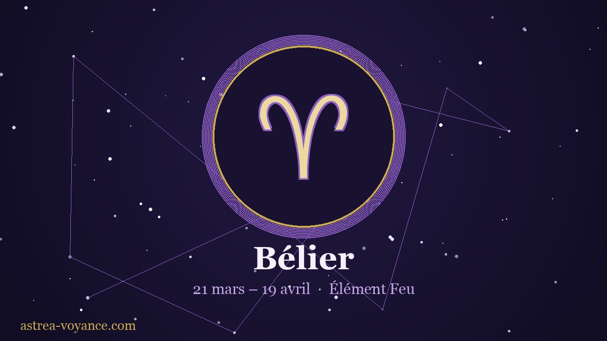 Signe astrologique Bélier — 21 mars – 19 avril, élément Feu