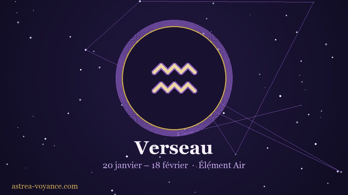 Signe astrologique Verseau — 20 janvier – 18 février, élément Air